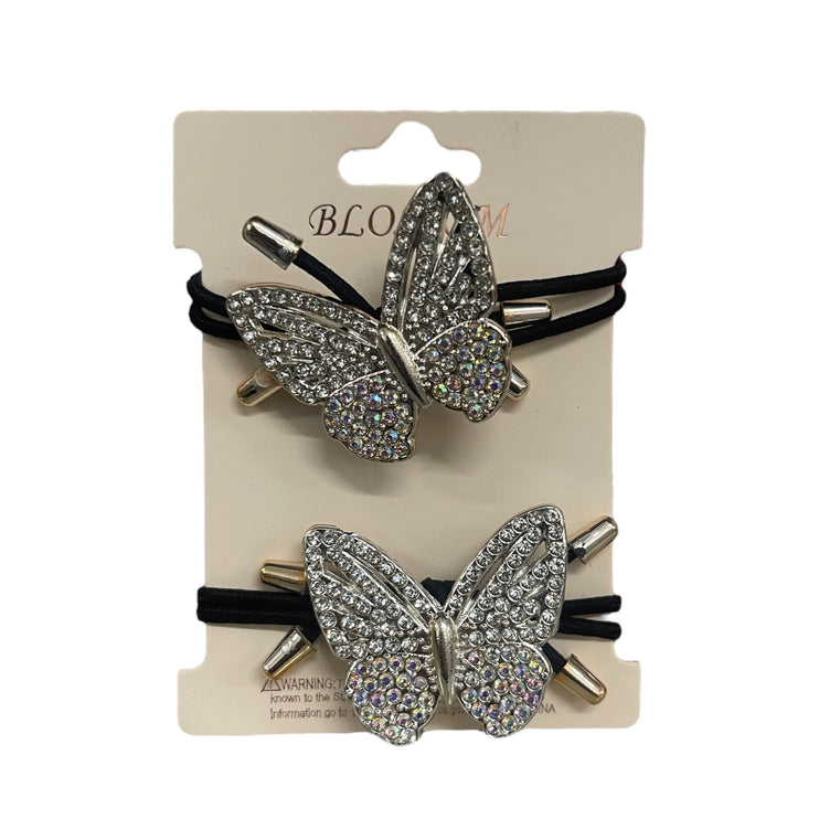 12 pc Bling Butterfly Hair Tie Sets
