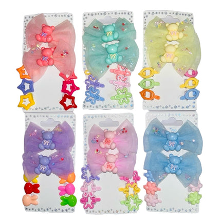 12 pc Bow And Baby Hair Clips Asstd Colors